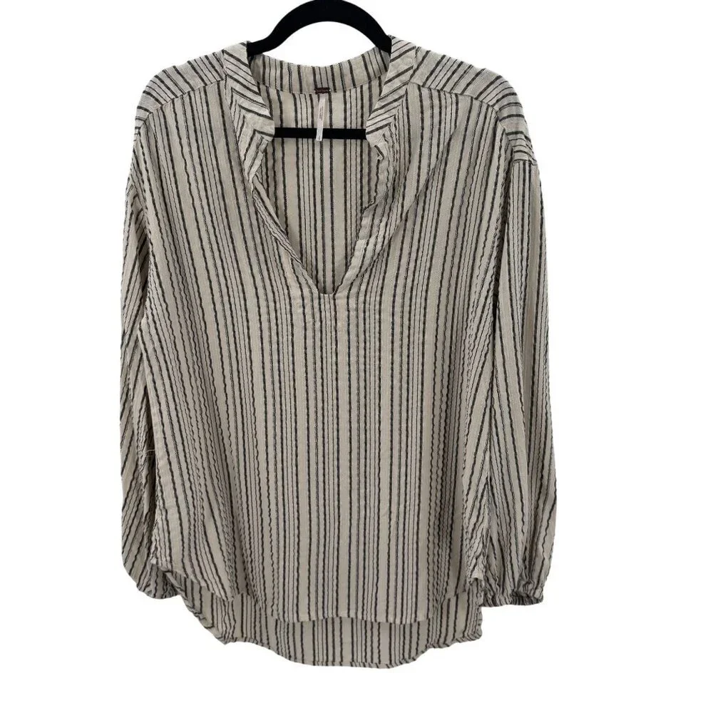 Free People Rhythm of the Night Size Small Boho Tunic Ivory Oversized